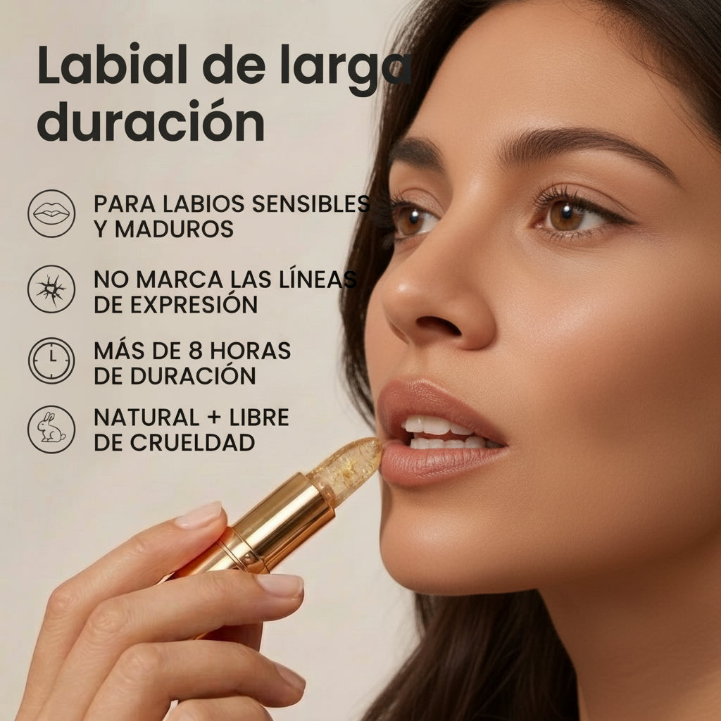 Mujer latina con el labial de larga duración PURETONE